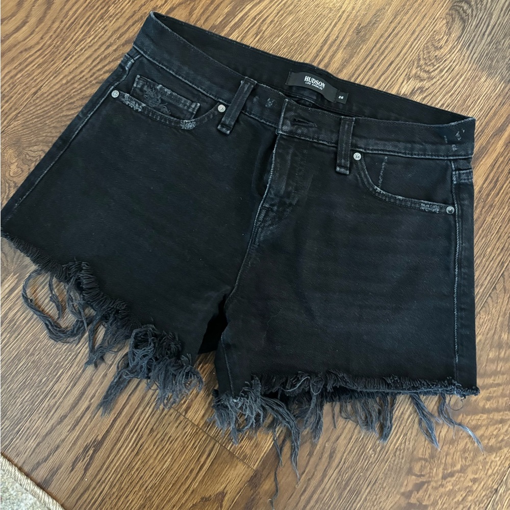 Hudson size 26 frayed denim shorts.